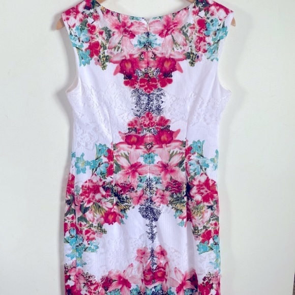 Sandra Darren Floral and Laced sheath midi dress, Size 10 - Picture 8 of 11